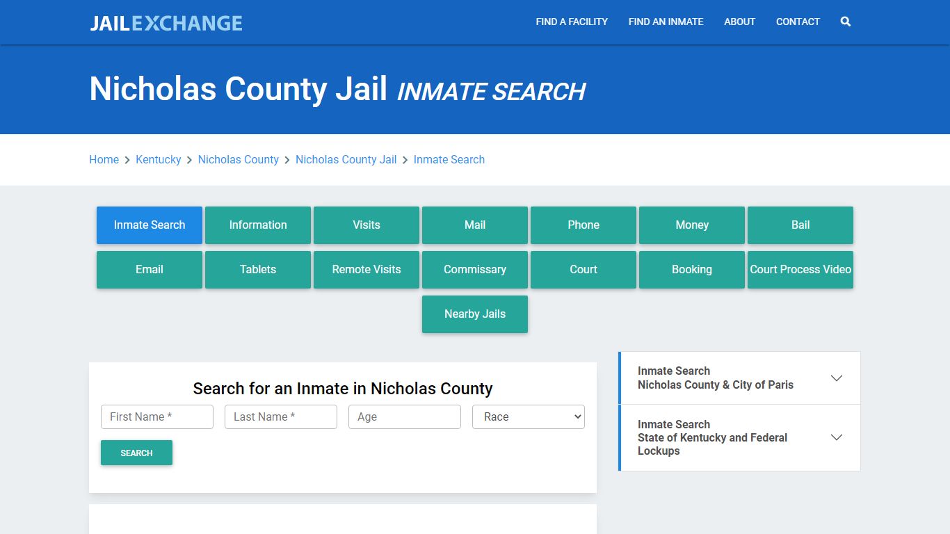 Nicholas County Jail, KY Inmate Search: Roster & Mugshots