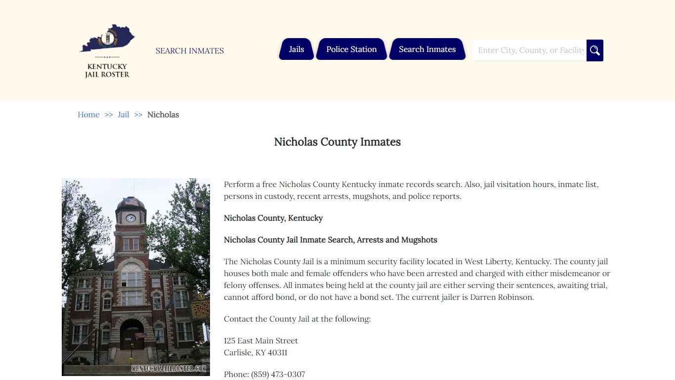 Nicholas County Inmates - Jail Roster Search