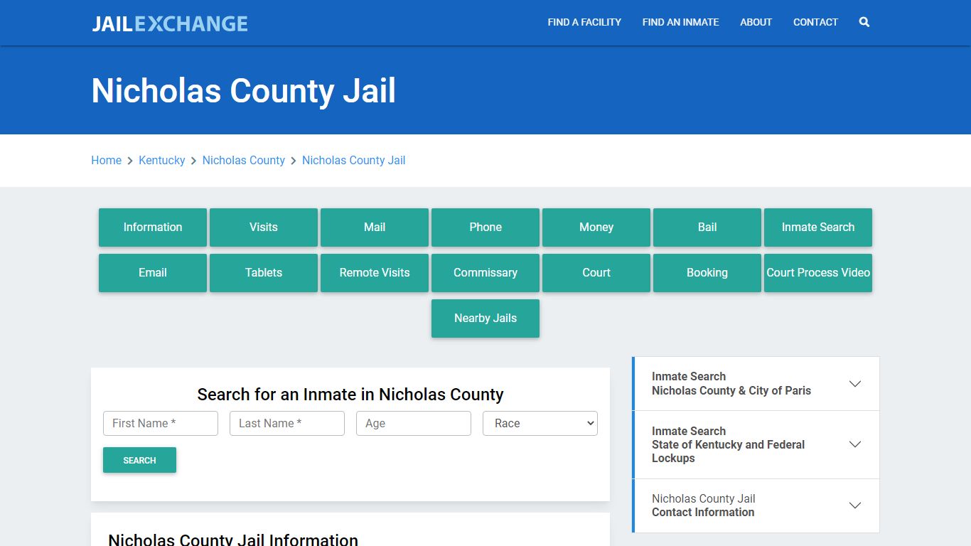 Nicholas County Jail Roster Lookup, KY, Inmate Search